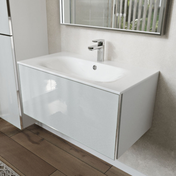 Тумба с раковиной подвесная 80см Terminus Vega VEG10801900301OSL белый