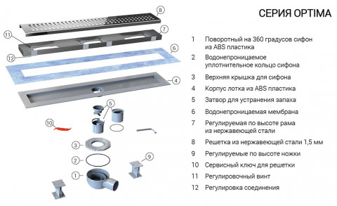Трап для душа Vincea SAY OPTIMA PITICARE 601.80.B.M.S.PITI