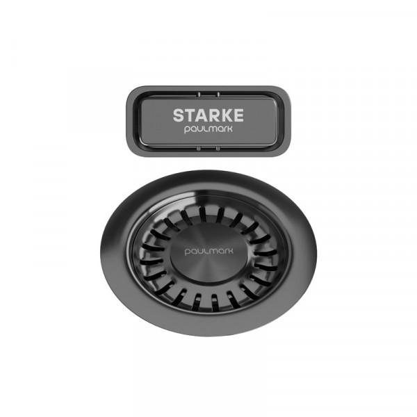 Слив с овальным переливом PM6024-GM вороненая сталь Paulmark