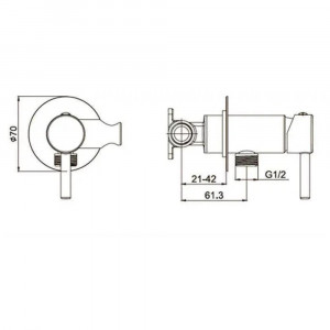 Гигиенический душ со смесителем встраиваемый Grocenberg GB001NK никель