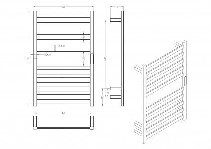 Электрический полотенцесушитель Roxen Plaza 11040-5079C хром 50 х 79