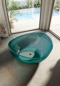 Прозрачная ванна ABBER Kristall AT9705Aquamarin 150х150
