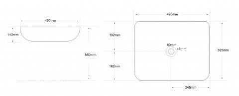 Умывальник Roxen Pure 570050-GR 49х38,5 серый