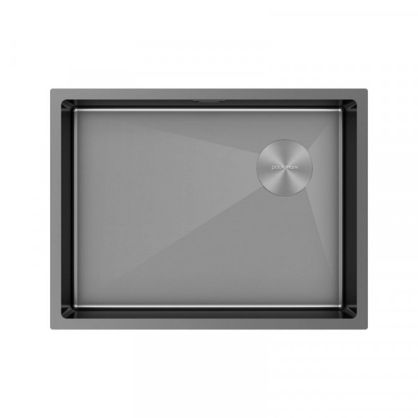 Кухонная мойка Paulmark NEXT-SKEW 58 UNI PM885844-GM вороненая сталь 58х44 см