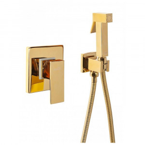 Гигиенический душ со смесителем встраиваемый Hansberge H3070GO золото