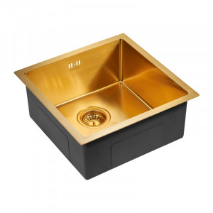 Кухонная мойка Paulmark GERBERG 44 UNI PM254444-BG брашированное золото 44х44 см