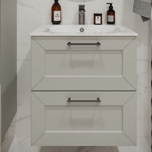 Тумба с раковиной подвесная 60см Terminus Victoria VIC10602900301O белый