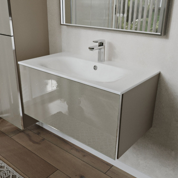 Тумба с раковиной подвесная 80см Terminus Vega VEG10801200501OSL капучино