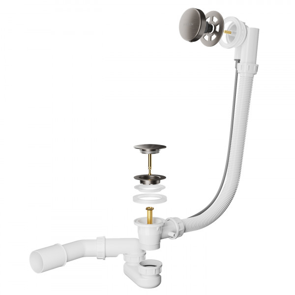 Сифон для ванны Roxen R70A-GM полуавтомат оружейная сталь