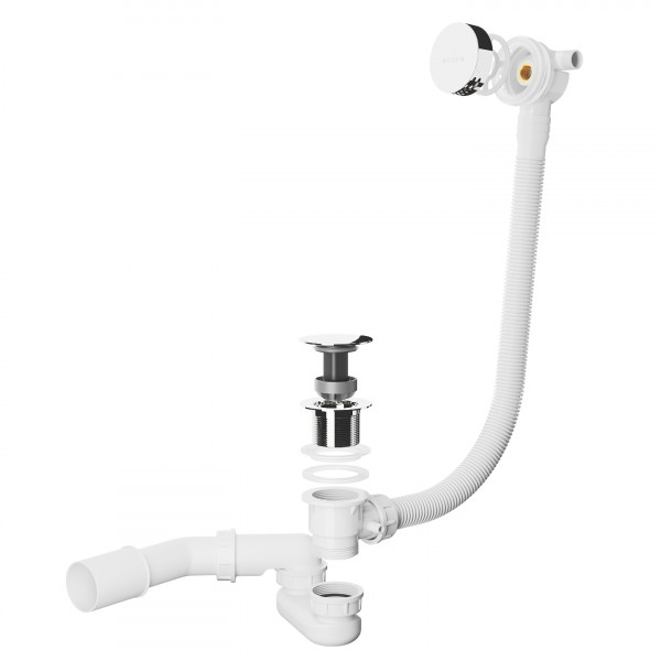 Сифон для ванны Roxen R70S-CH с наполнением хром