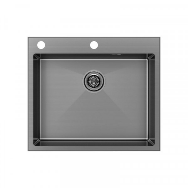 Кухонная мойка Paulmark KRONER-EDGE 59 PM775951-GM вороненая сталь 59х51см