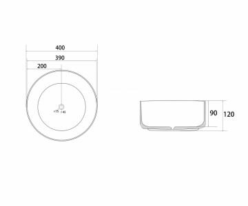 Раковина накладная ABBER Bequem AC2109GG золото 40х40