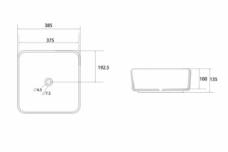 Раковина накладная ABBER Rechteck AC2211MMG золото матовое 38,5х38,5