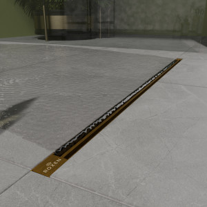 Душевой трап Roxen Razor Gold 910100GB подрезной 30-80 см золото матовое