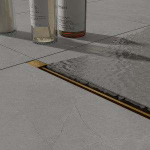 Душевой трап Roxen Razor Gold 910100GB подрезной 30-80 см золото матовое