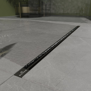 Душевой трап Roxen Razor Gun Metal 910100GM подрезной 30-80 см оружейная сталь