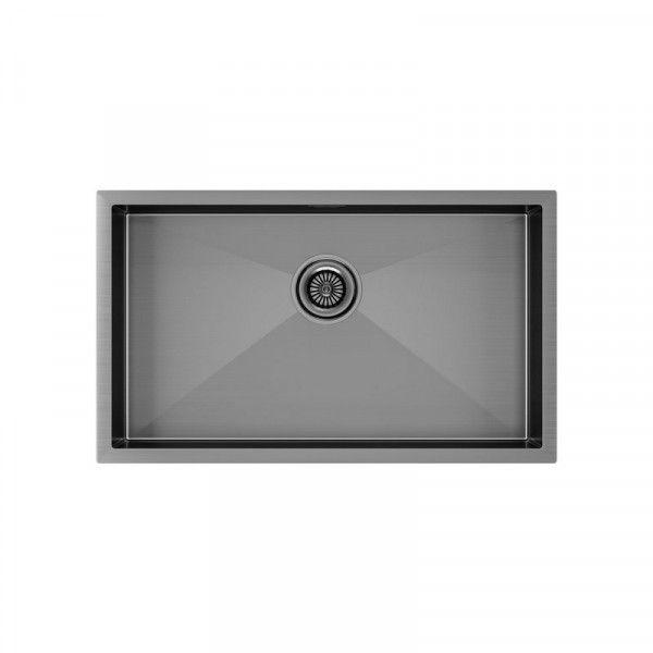 Кухонная мойка Paulmark GERBERG 74 UNI PM257444-GM вороненая сталь 74х44см