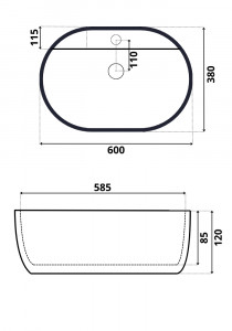 Умывальник Roxen Rio Max 570230 60х38 белый