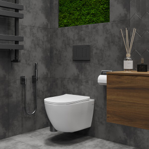 Подвесной унитаз Roxen Antares Bidet Tornado 530185-01XT Rimless Soft Close с функцией биде