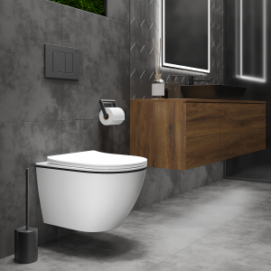 Подвесной унитаз Roxen Antares Black 530110-01B Rimless Soft Close