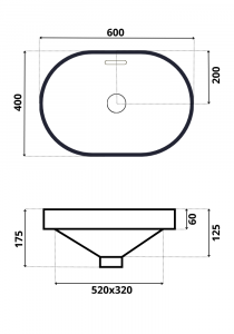 Умывальник Roxen Batt 570155-BG 60х40 бежевый матовый