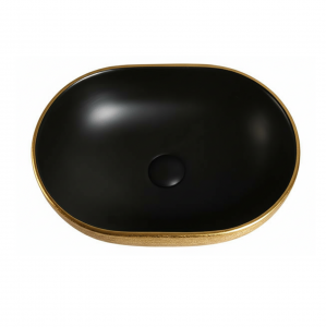 Умывальник Roxen Sandra 570195-BGB 48,5х35 черный-золото