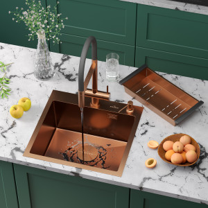 Кухонная мойка Roxen Simple 50х48 PVD бронза (текстурное покрытие) 560220-50BR-V