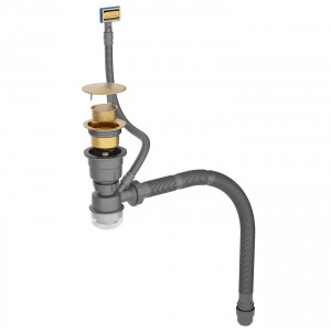 Кухонная мойка Roxen Simple 60 PVD (gold) 60x48 см 560220-60G + дозатор, смеситель и коландер 560150
