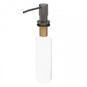 Кухонная мойка Roxen Simple 55x48 см PVD 560220-55B (графит) с коландером, смесителем и дозатором 560104