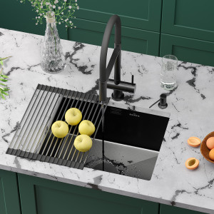 Кухонная мойка Roxen Uno 54х44 PVD графит (текстурное покрытие) 560210-54B-GR