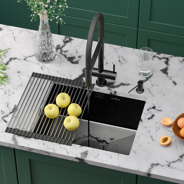 Кухонная мойка Roxen Uno 54х44 PVD графит (текстурное покрытие) 560210-54B-GR