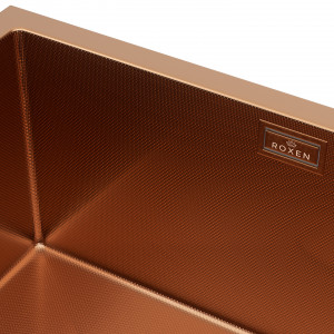 Кухонная мойка Roxen Uno 54х44 зернистая бронза (текстурное покрытие) 560210-54BR-GR с ролл-матом и дозатором