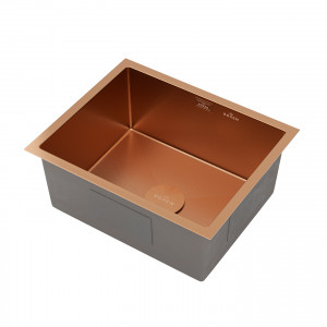 Кухонная мойка Roxen Uno 54х44 зернистая бронза (текстурное покрытие) 560210-54BR-GR с ролл-матом и дозатором