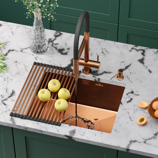 Кухонная мойка Roxen Uno 54х44 зернистая бронза (текстурное покрытие) 560210-54BR-GR