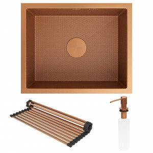 Кухонная мойка Roxen Uno 54х44 Bronze (текстурное покрытие) 560210-54-BRS с ролл-матом и дозатором