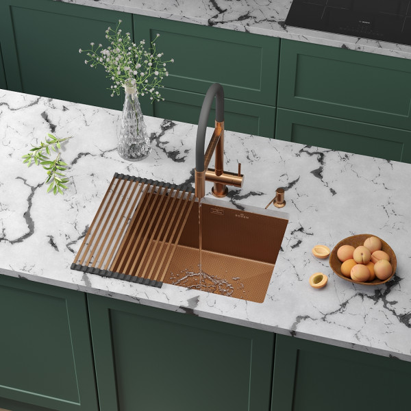 Кухонная мойка Roxen Uno 54х44 Bronze (текстурное покрытие) 560210-54-BRS