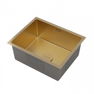 Кухонная мойка Roxen Uno 54х44 зернистое золото (текстурное покрытие) 560210-54G-GR с ролл-матом и дозатором
