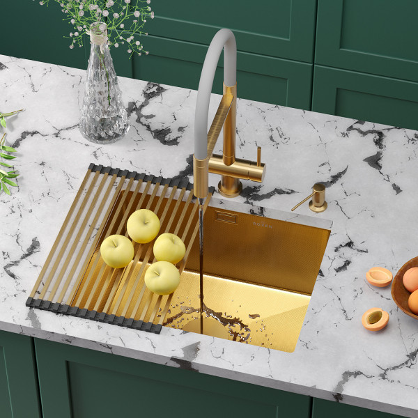 Кухонная мойка Roxen Uno 54х44 зернистое золото (текстурное покрытие) 560210-54G-GR