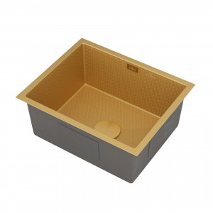 Кухонная мойка Roxen Uno 54х44 Gold (текстурное покрытие) 560210-54-GS с ролл-матом и дозатором