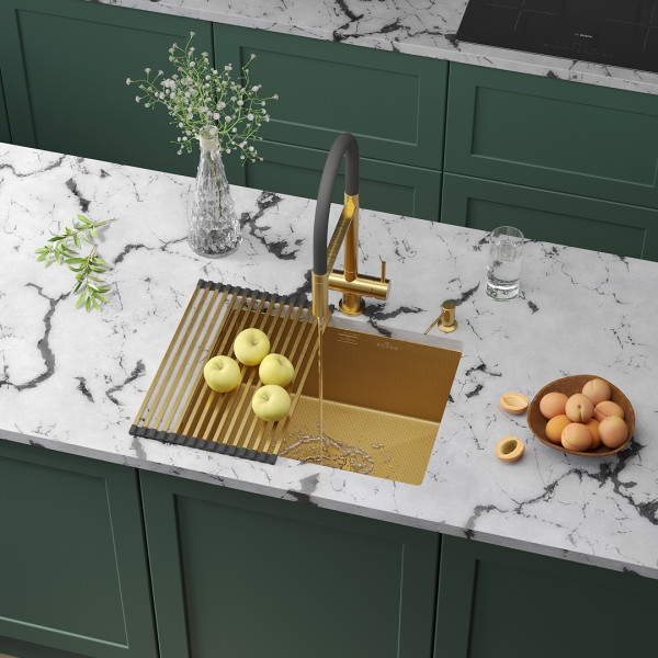Кухонная мойка Roxen Uno 54х44 Gold (текстурное покрытие) 560210-54-GS