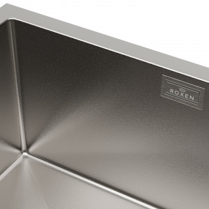 Кухонная мойка Roxen Uno 54х44 сатин (текстурное покрытие) 560210-54-V с ролл-матом и дозатором