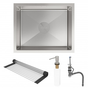 Кухонная мойка Roxen Uno 54х44 сатин (текстурное покрытие) 560210-54-V с ролл-матом и дозатором