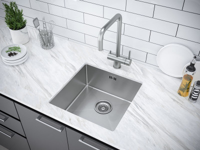 Кухонная мойка Paulmark GERBERG 44 UNI PM254444-BS брашированная нержавеющая сталь 44х44 см