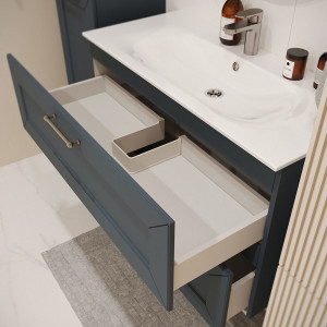 Тумба с раковиной подвесная 100см Terminus Victoria VIC101002703101O серый шёлк