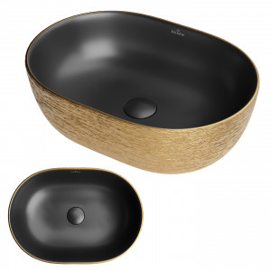 Умывальник Roxen Sandra 570195-BGB 48,5х35 черный-золото