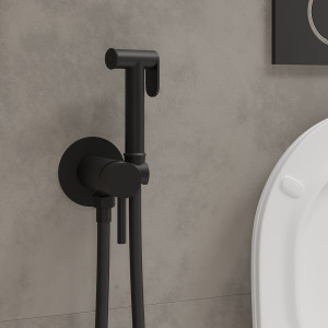 Смеситель встраиваемый Roxen Santi 500940-B с гигиеническим душем черный