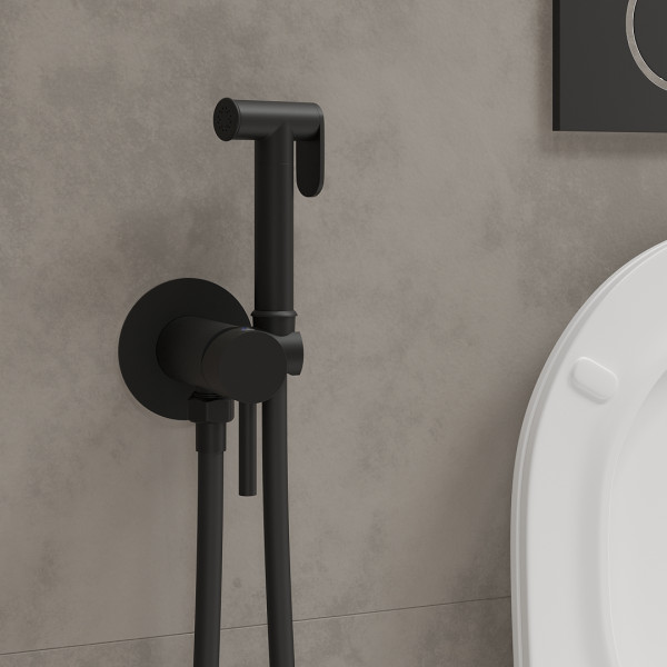 Смеситель встраиваемый Roxen Santi 500940-B с гигиеническим душем черный