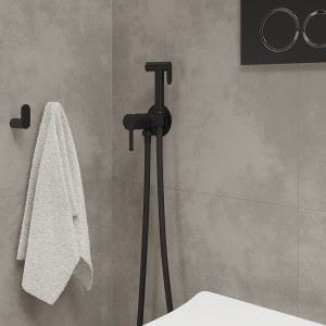 Смеситель встраиваемый Roxen Santi 500940-B с гигиеническим душем черный