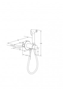 Смеситель встраиваемый Roxen Santi 500940-B с гигиеническим душем черный