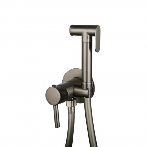 Смеситель встраиваемый Roxen Santi 500940-GM с гигиеническим душем оружейная сталь